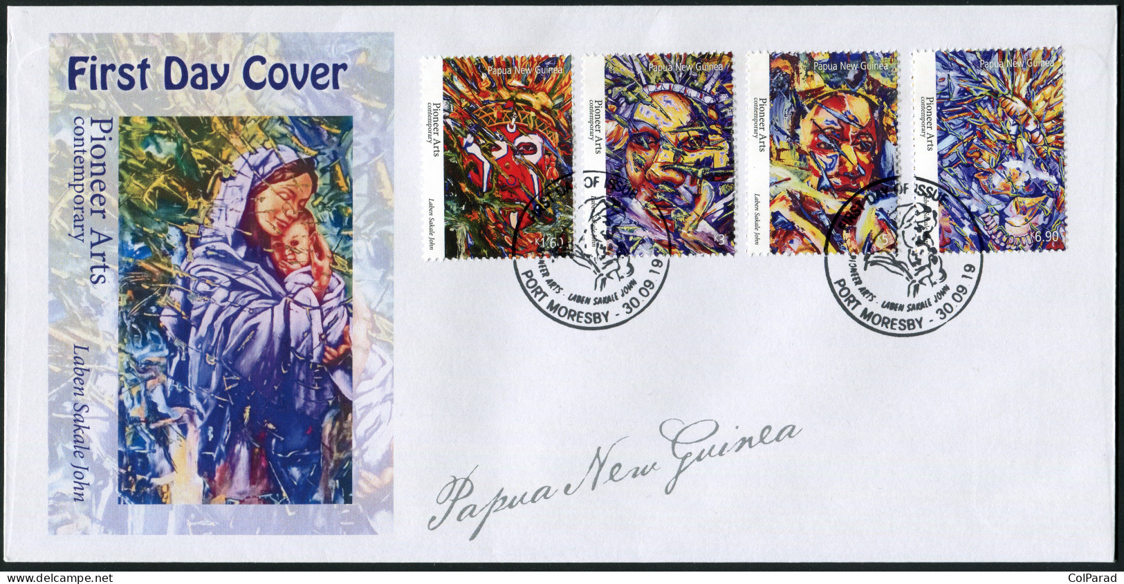 PAPUA NEW GUINEA - 2019 - MINT - FDC - Artworks By Laben Sakale John (I) - Papúa Nueva Guinea