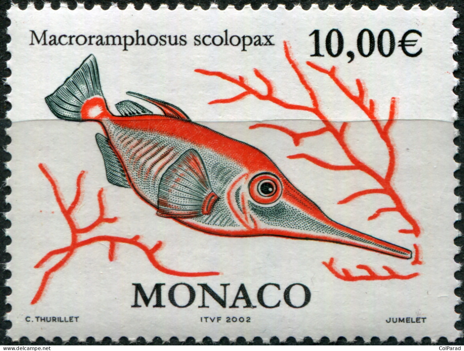 MONACO - 2002 - STAMP MNH ** - Longspine Snipefish (Macroramphosus Scolopax) - Unused Stamps