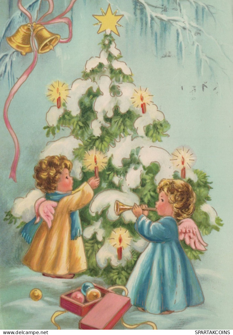 ANGELO Buon Anno Natale Vintage Cartolina CPSM #PAH916.A - Engelen