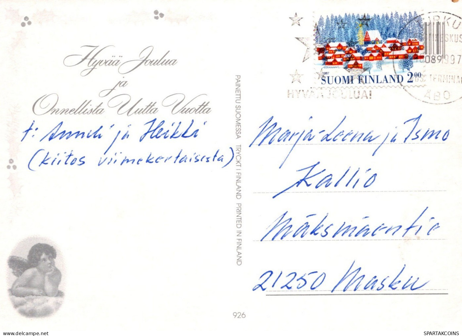 ÁNGEL NAVIDAD Vintage Tarjeta Postal CPSM #PAH699.A - Engelen
