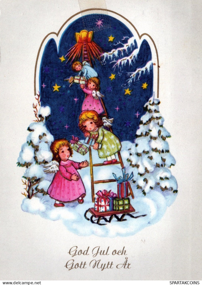 ENGEL WEIHNACHTSFERIEN Feiern & Feste Vintage Ansichtskarte Postkarte CPSM #PAG897.A - Anges