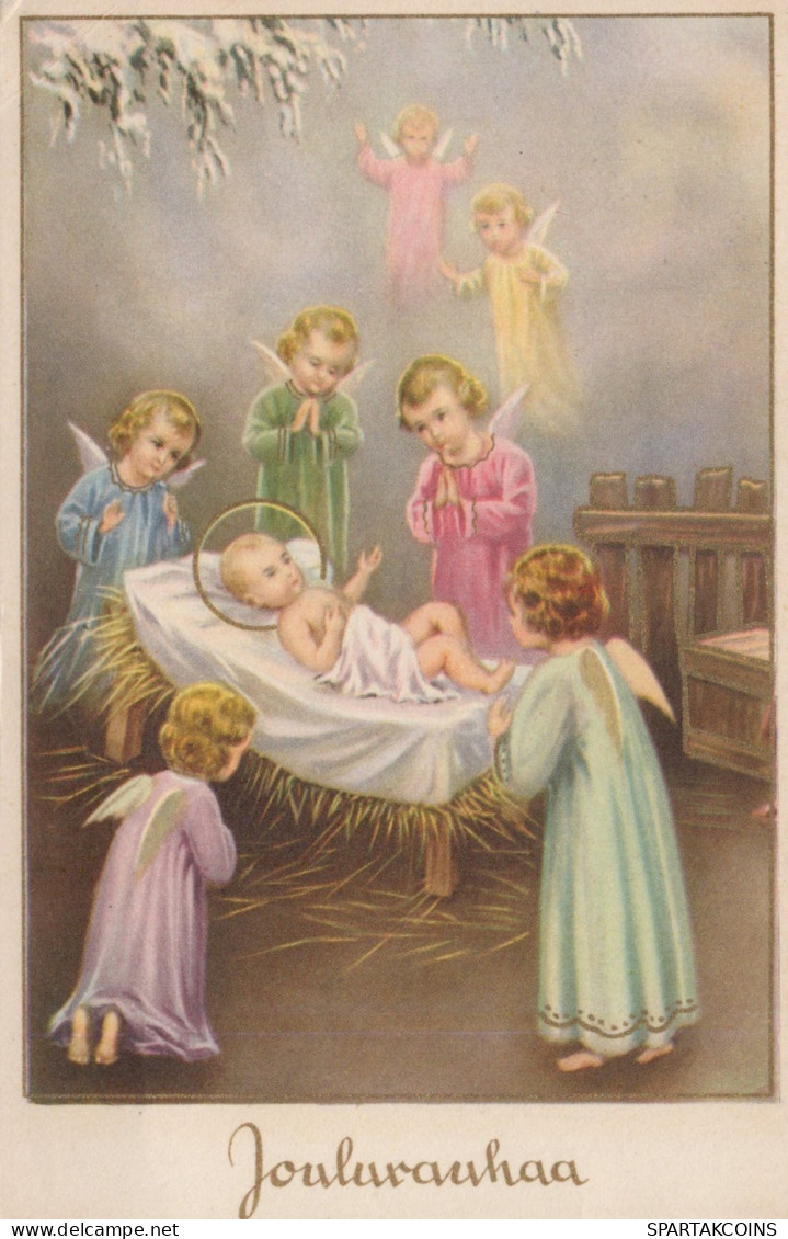 ANGEL CHRISTMAS Holidays Vintage Postcard CPSMPF #PAG768.A - Anges