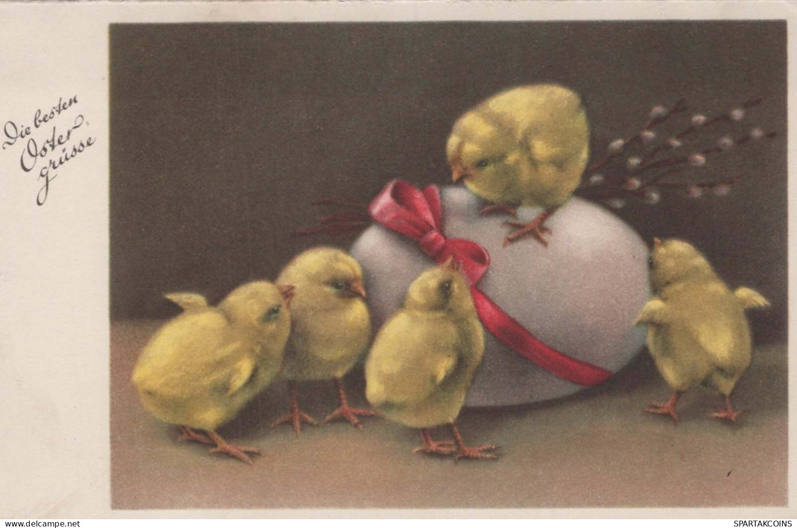 EASTER CHICKEN EGG Vintage Postcard CPA #PKE376.A - Easter