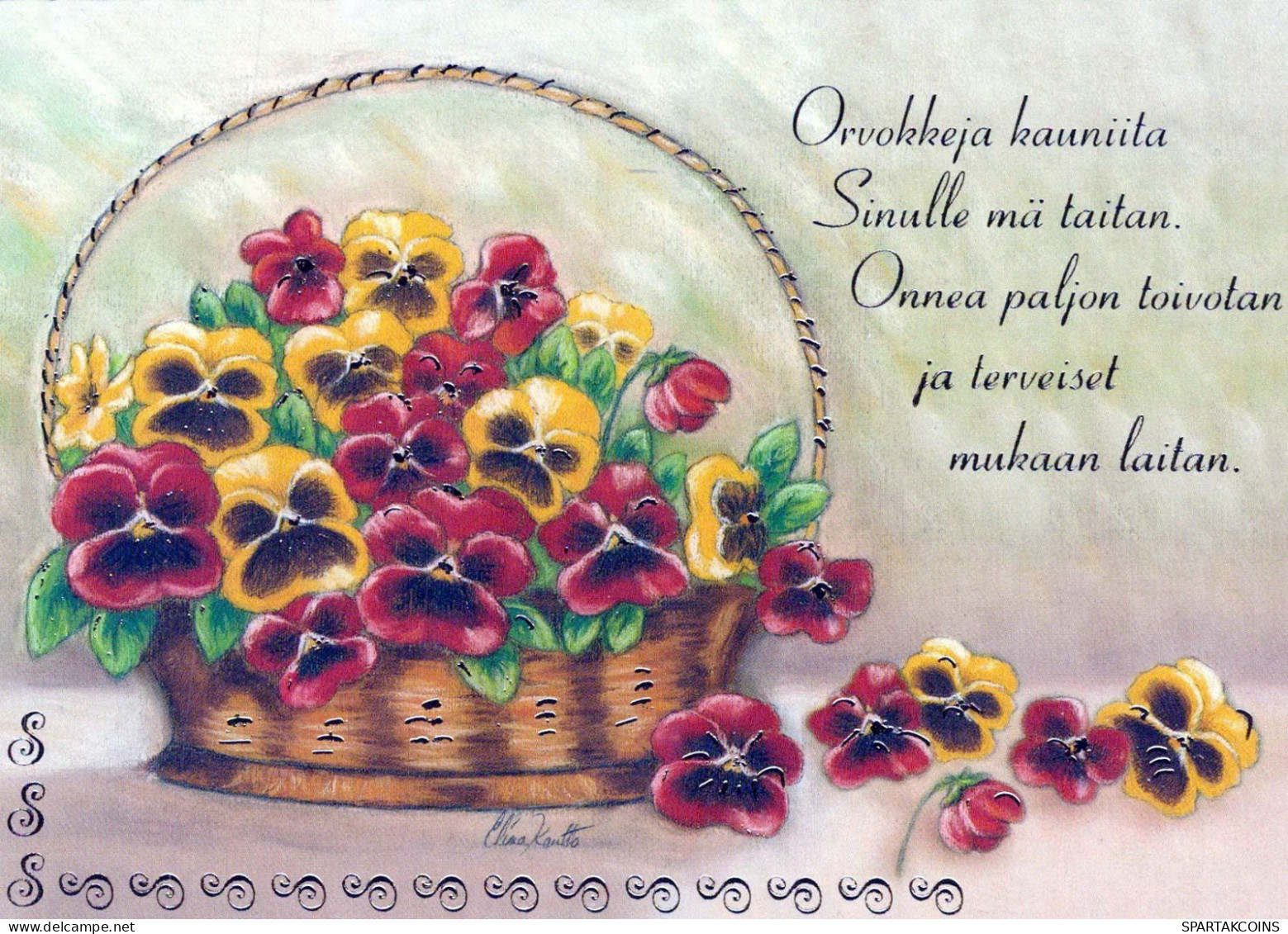 FLOWERS Vintage Ansichtskarte Postkarte CPSM #PBZ368.A - Fiori