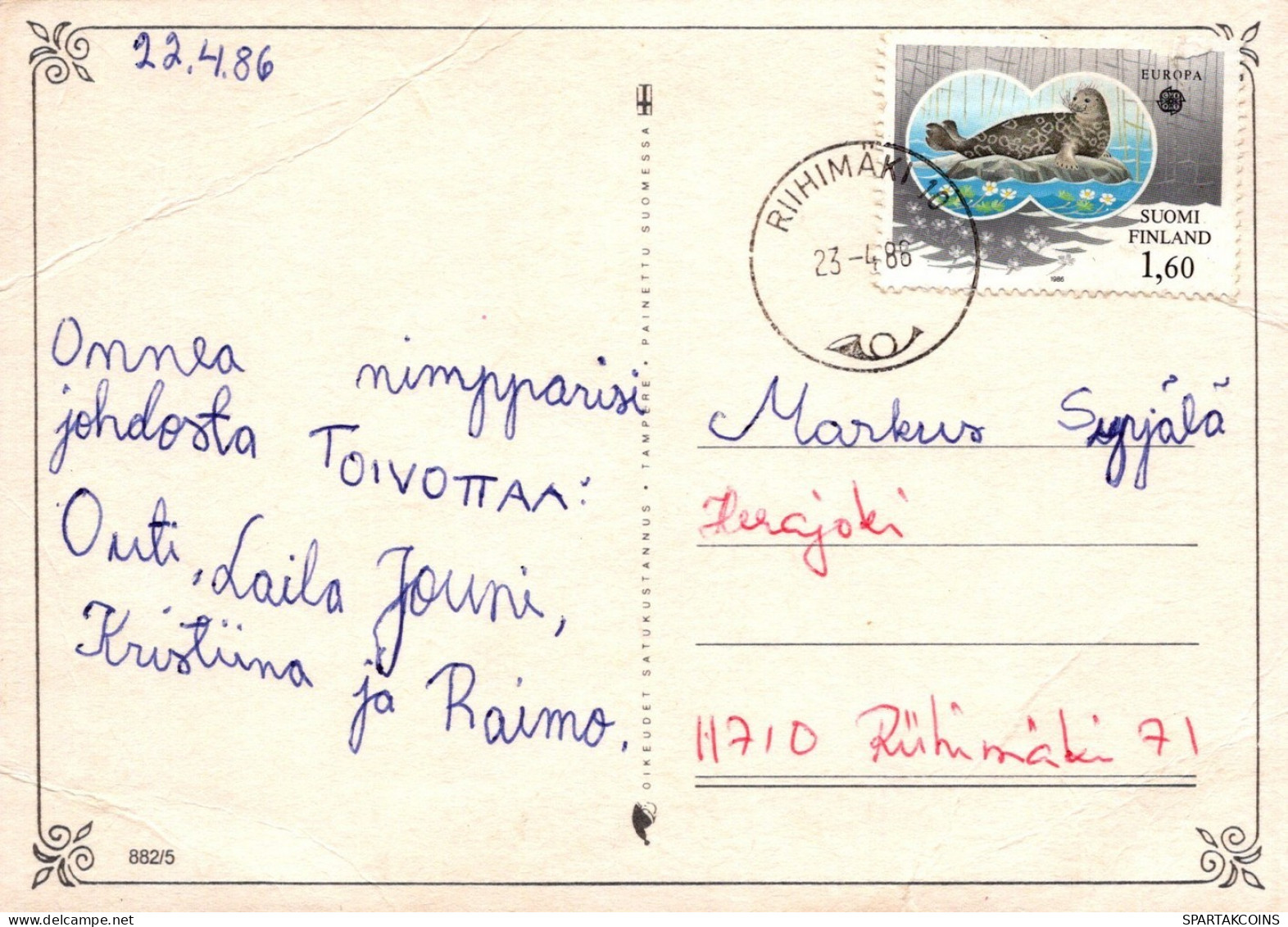 PERRO Animales Vintage Tarjeta Postal CPSM #PAN583.A - Honden