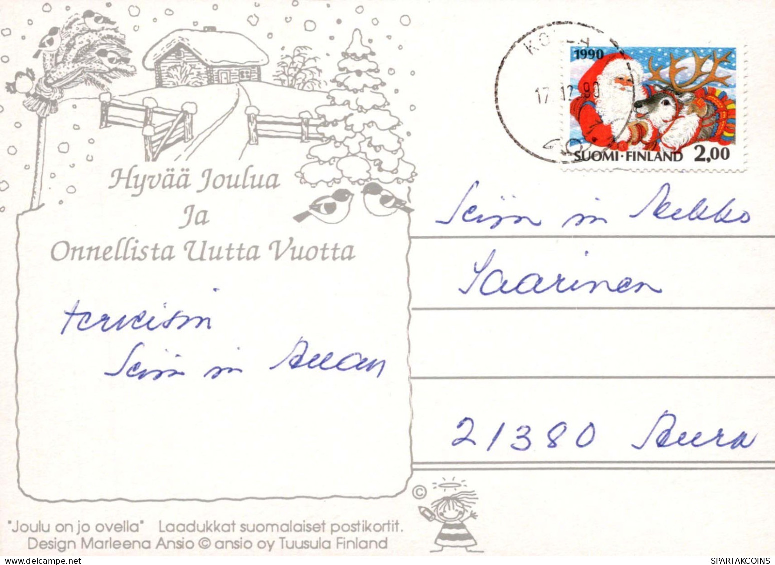 WEIHNACHTSMANN SANTA CLAUS Neujahr Weihnachten GNOME Vintage Ansichtskarte Postkarte CPSM #PBL607.A - Santa Claus