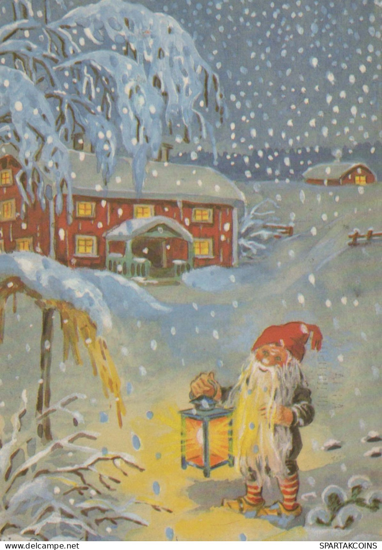 WEIHNACHTSMANN SANTA CLAUS Neujahr Weihnachten GNOME Vintage Ansichtskarte Postkarte CPSM #PBL602.A - Santa Claus