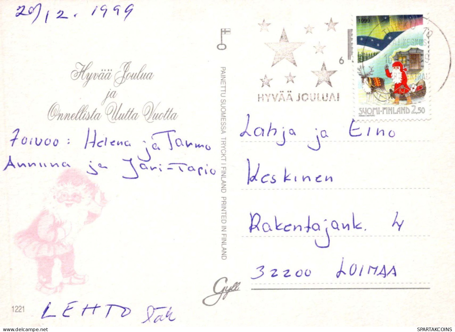 PAPÁ NOEL Feliz Año Navidad Vintage Tarjeta Postal CPSM #PBL544.A - Santa Claus