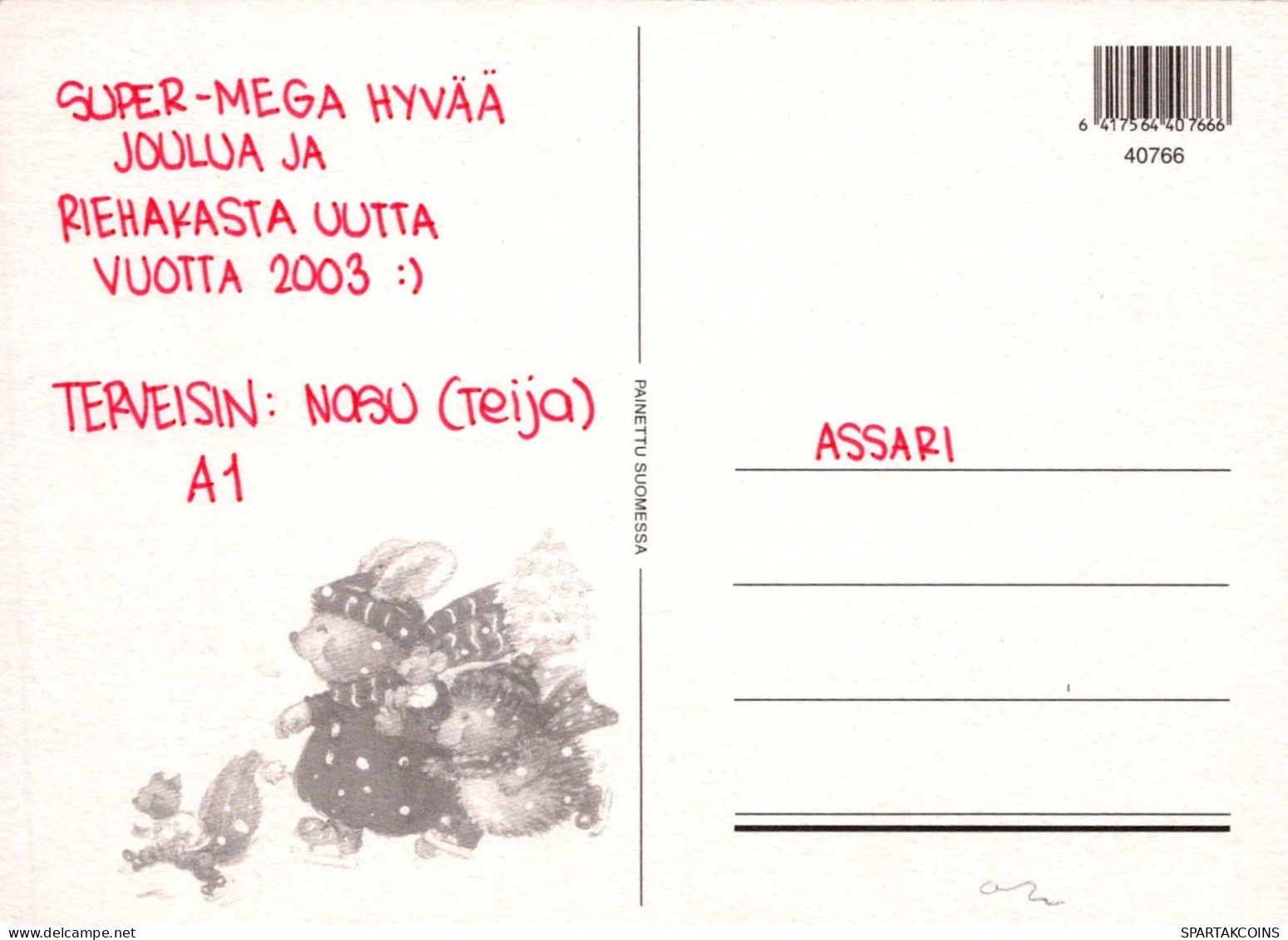 PAPÁ NOEL Feliz Año Navidad Vintage Tarjeta Postal CPSM #PBL484.A - Santa Claus