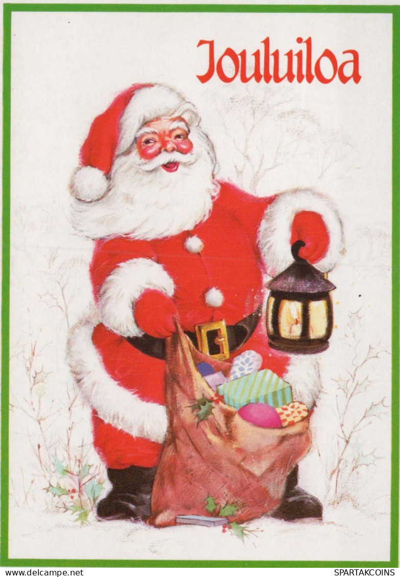 PAPÁ NOEL Feliz Año Navidad Vintage Tarjeta Postal CPSM #PBL519.A - Santa Claus
