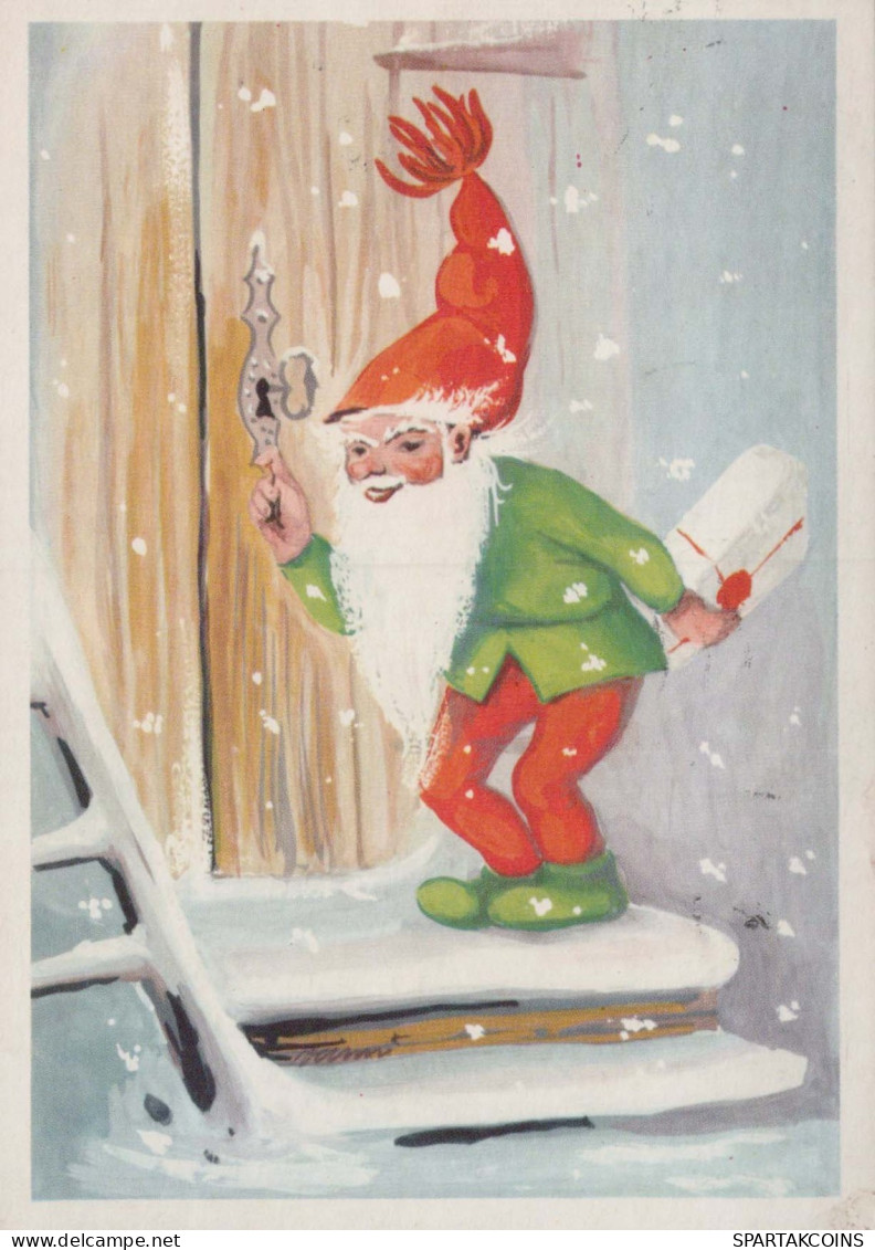 PAPÁ NOEL Feliz Año Navidad Vintage Tarjeta Postal CPSM #PBL439.A - Santa Claus