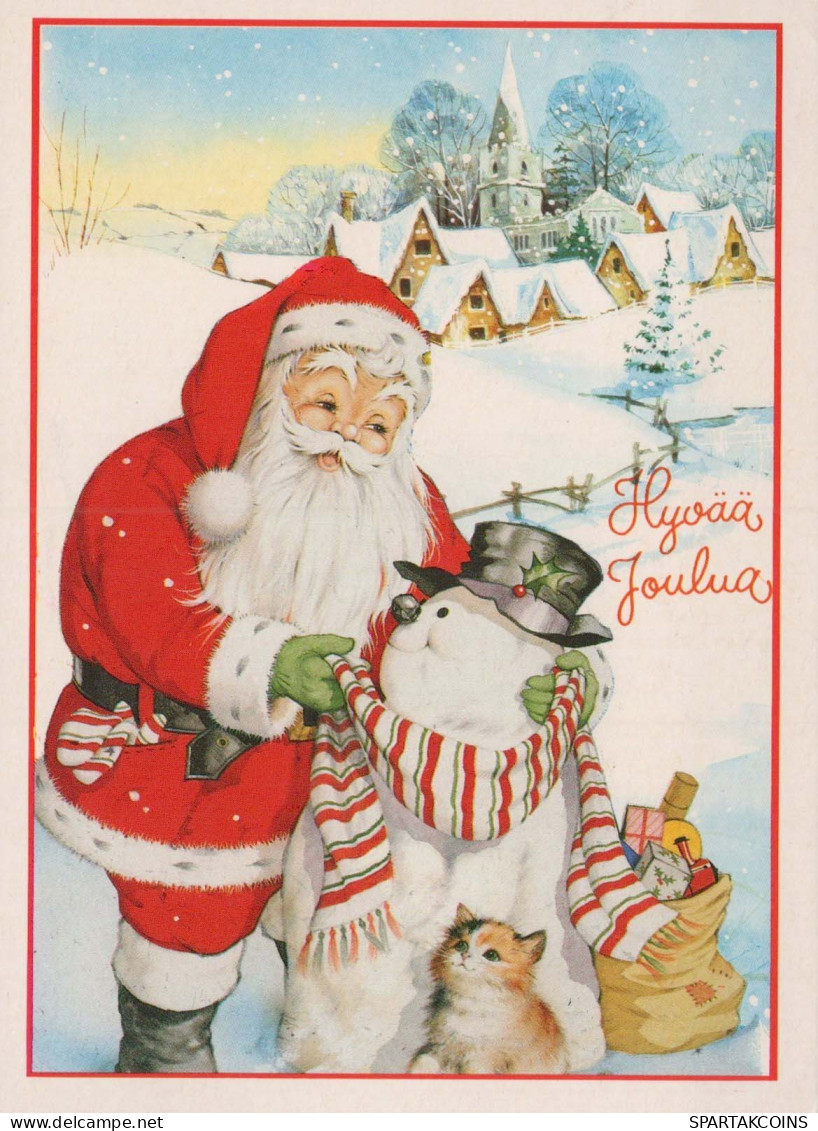 BABBO NATALE Buon Anno Natale Vintage Cartolina CPSM #PBL355.A - Santa Claus