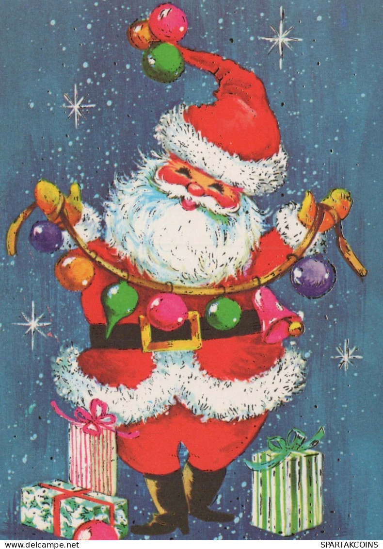 PAPÁ NOEL Feliz Año Navidad Vintage Tarjeta Postal CPSM #PBL374.A - Santa Claus