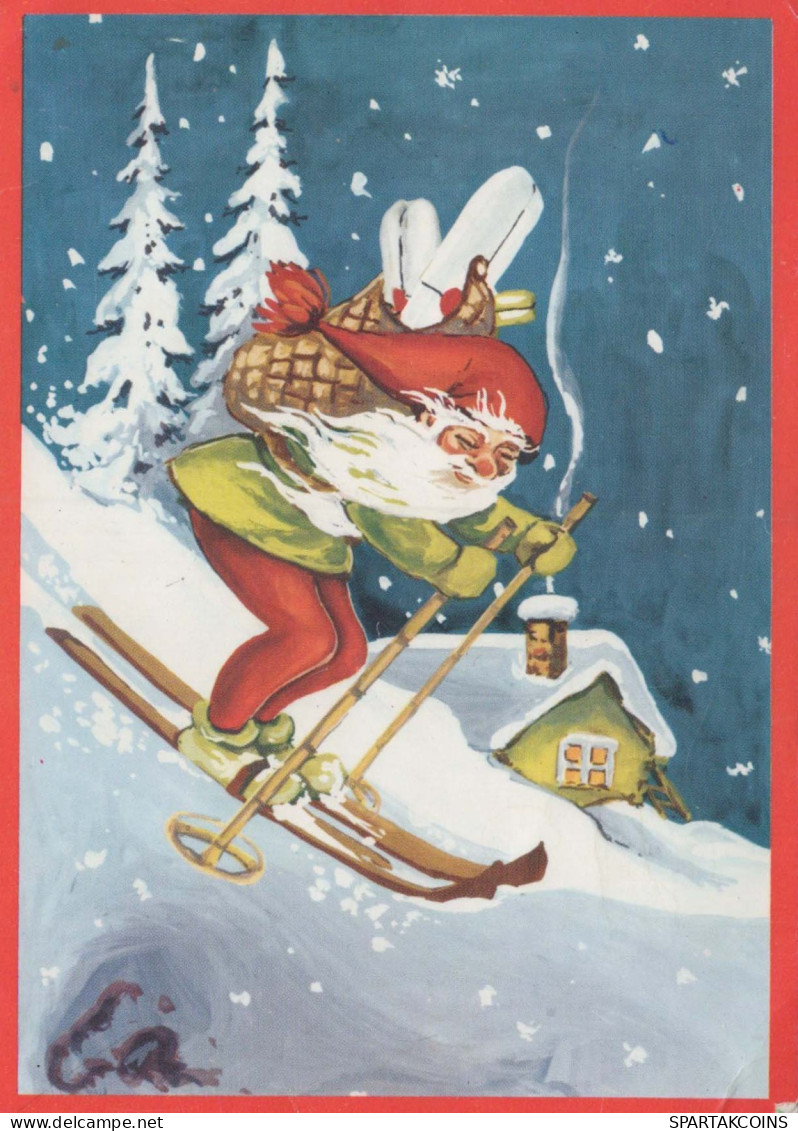 BABBO NATALE Buon Anno Natale Vintage Cartolina CPSM #PBL365.A - Santa Claus