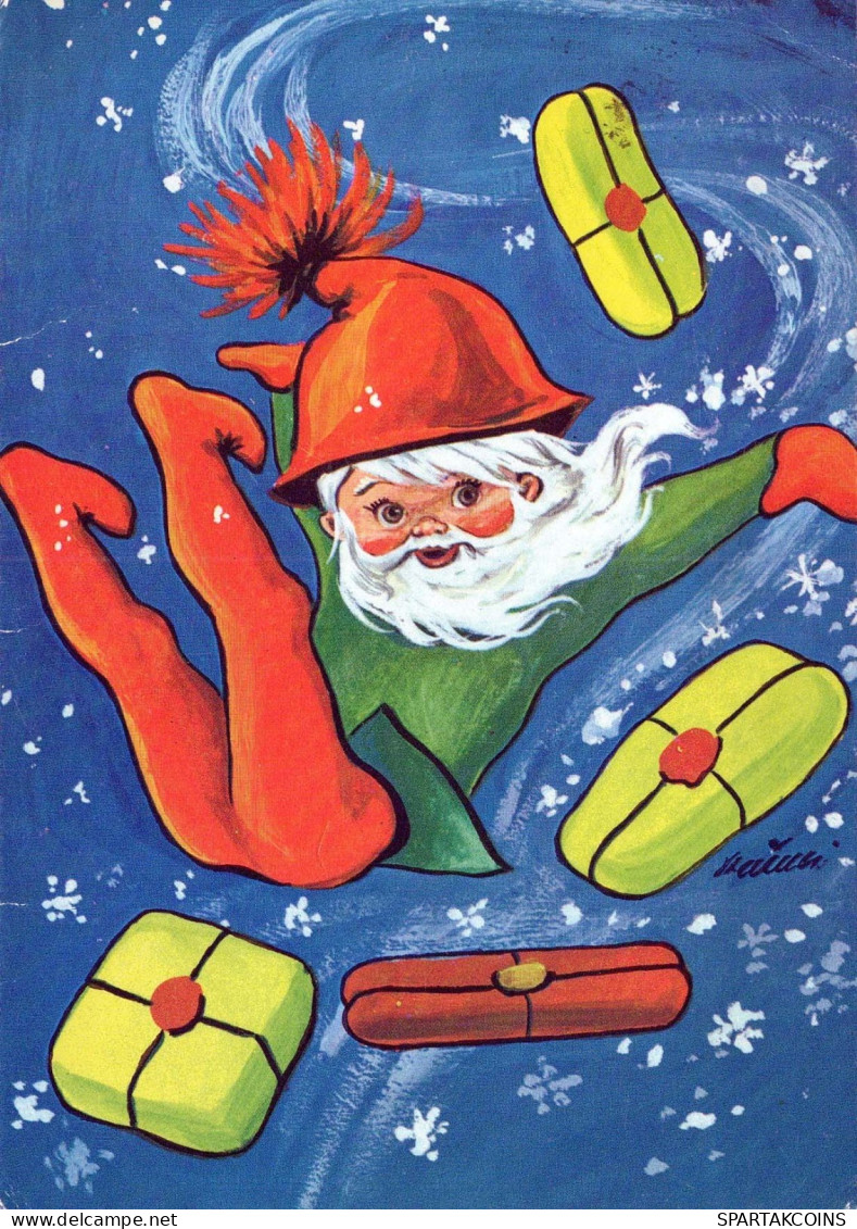 PAPÁ NOEL Feliz Año Navidad Vintage Tarjeta Postal CPSM #PBL274.A - Santa Claus