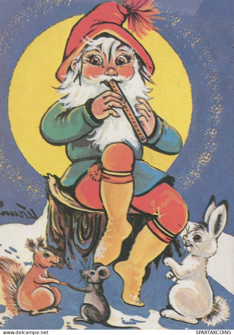 PAPÁ NOEL Feliz Año Navidad Vintage Tarjeta Postal CPSM #PBL159.A - Santa Claus