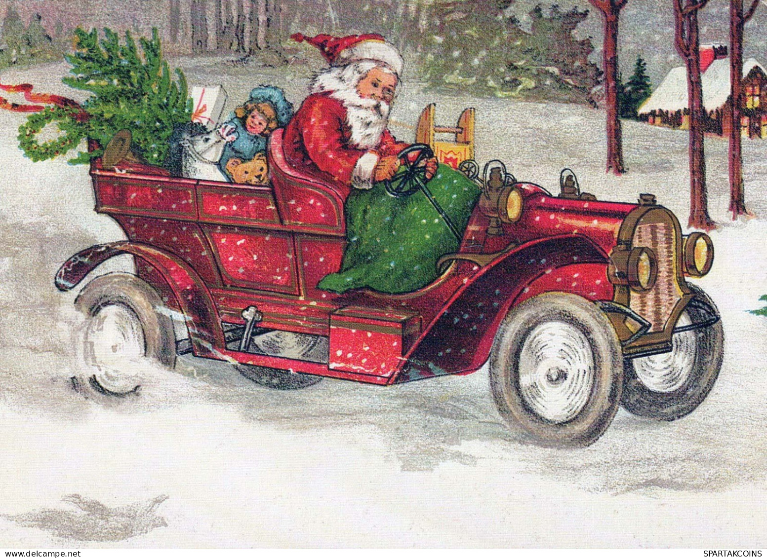 BABBO NATALE Buon Anno Natale Vintage Cartolina CPSM #PBL145.A - Santa Claus