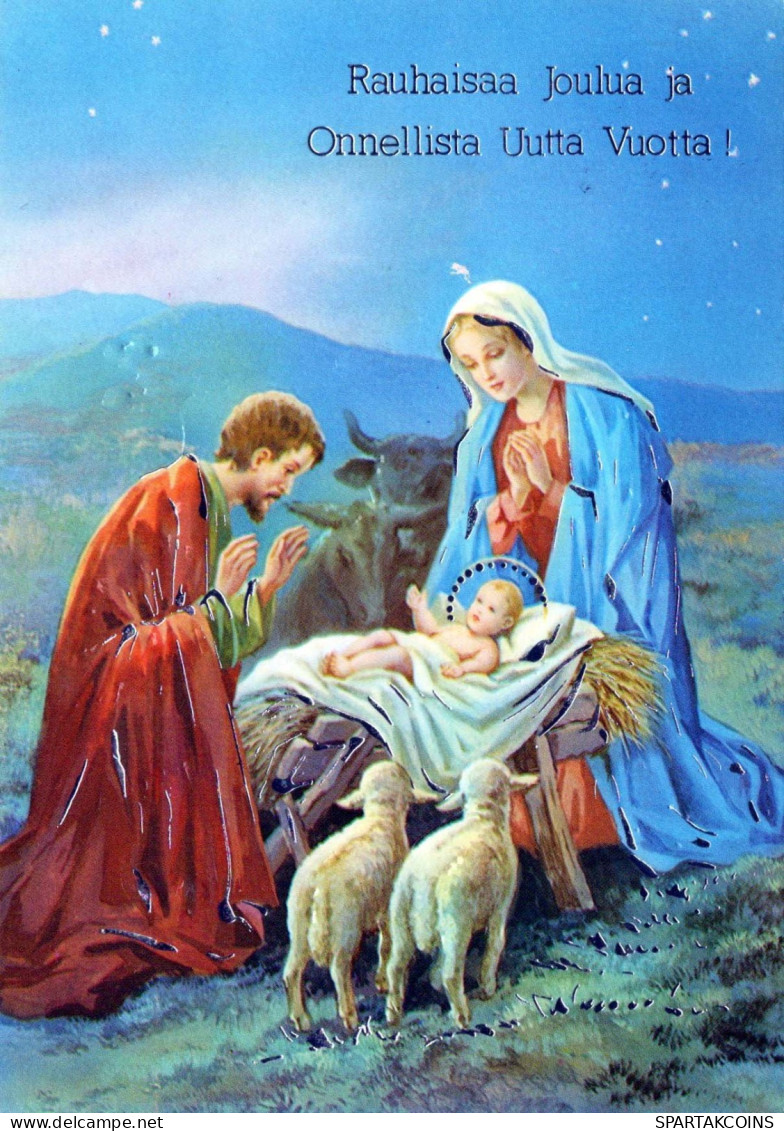 Vergine Maria Madonna Gesù Bambino Natale Religione Vintage Cartolina CPSM #PBB904.A - Virgen Maria Y Las Madonnas