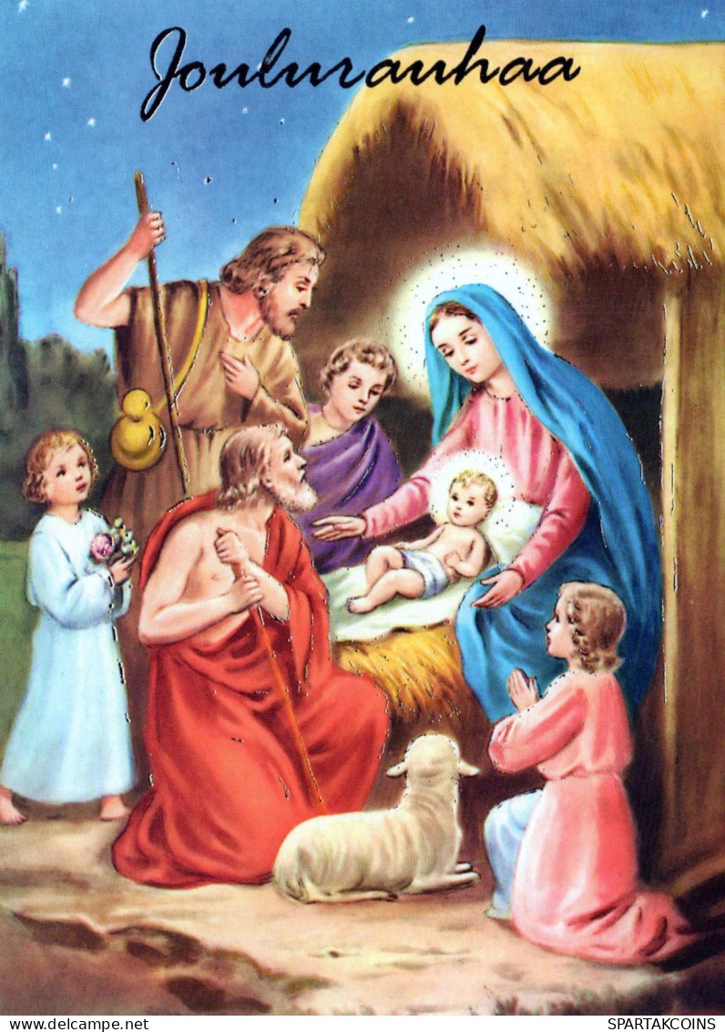 Vergine Maria Madonna Gesù Bambino Natale Religione Vintage Cartolina CPSM #PBB814.A - Virgen Maria Y Las Madonnas