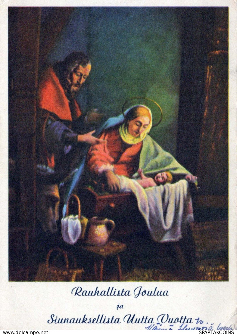 Vierge Marie Madone Bébé JÉSUS Noël Religion Vintage Carte Postale CPSM #PBB830.A - Virgen Mary & Madonnas