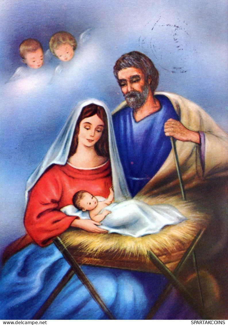 Vierge Marie Madone Bébé JÉSUS Noël Religion Vintage Carte Postale CPSM #PBB755.A - Jungfräuliche Marie Und Madona