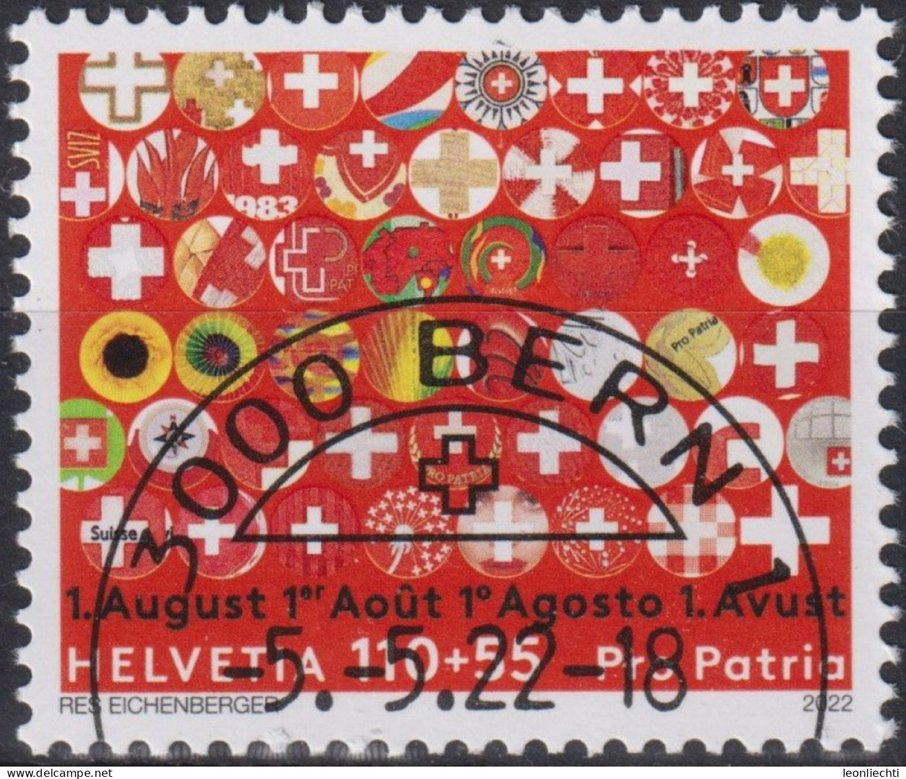 2022 Schweiz Pro Patria, 1. August Abzeichen 1973-2022 ⵙ Zum:CH B346, Mi:CH 2793, Yt:CH 2729 - Used Stamps