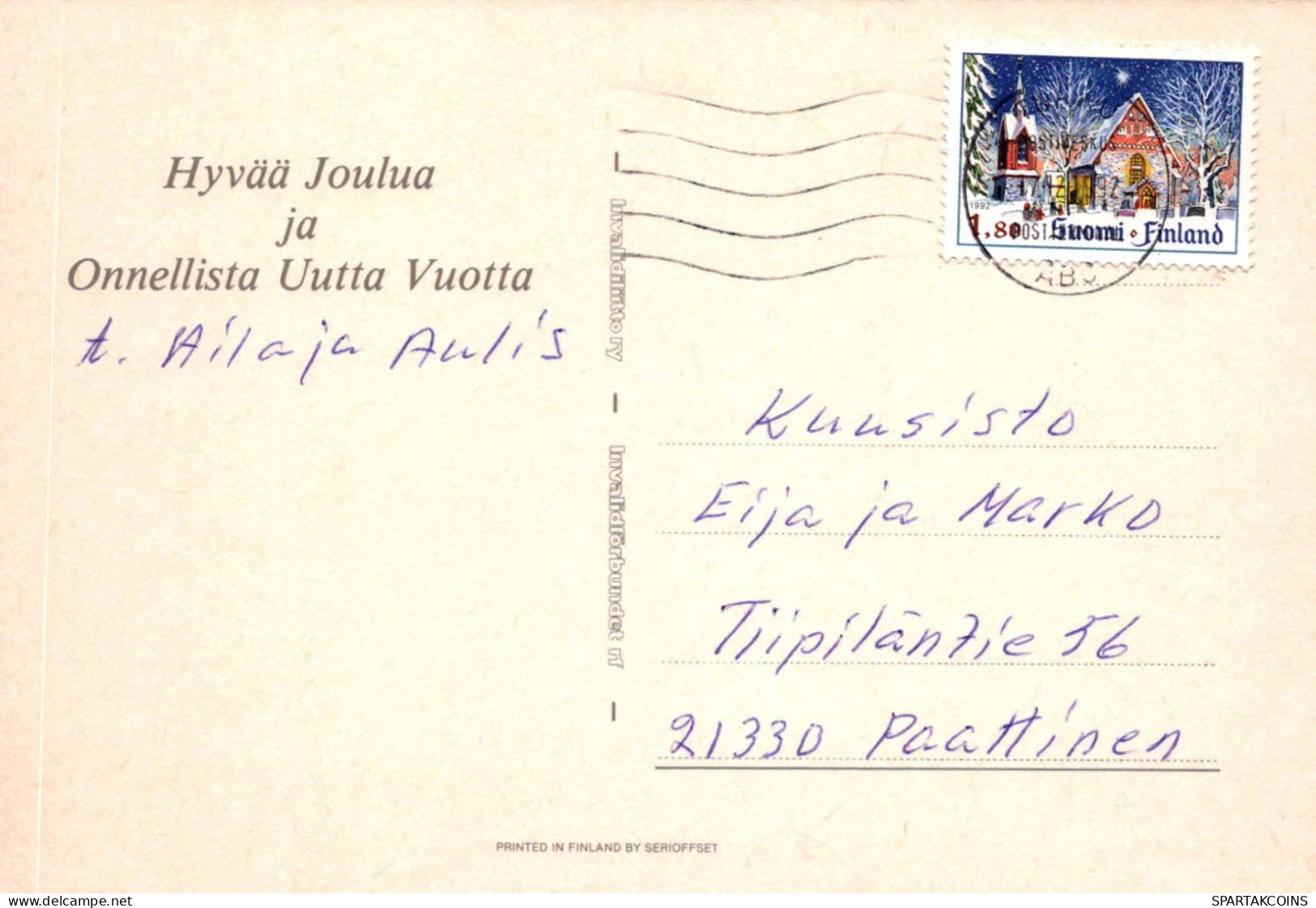 PAPÁ NOEL Feliz Año Navidad GNOMO Vintage Tarjeta Postal CPSM #PBB448.A - Santa Claus