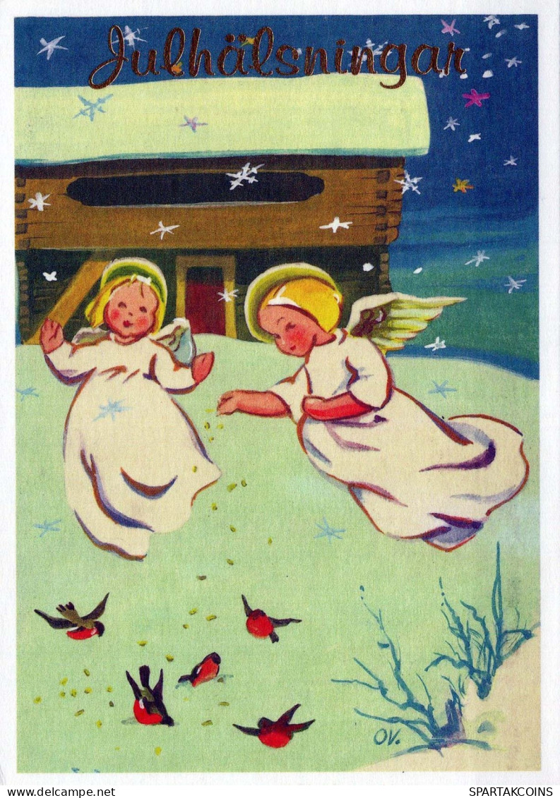 ANGELO Buon Anno Natale Vintage Cartolina CPSM #PBB444.A - Anges