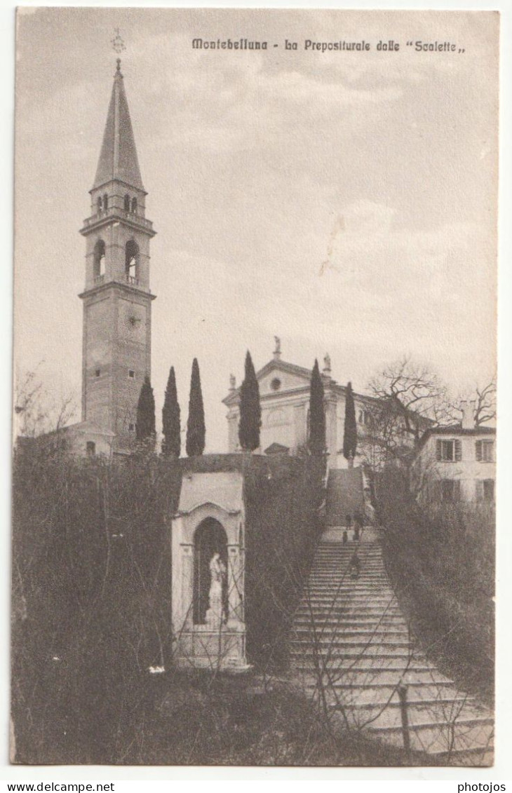 Cartolina  Montebelluna (Italia)  Le  Scalette   Verso Alla Chiesa    Ed Pulini N°  22770 - Autres & Non Classés