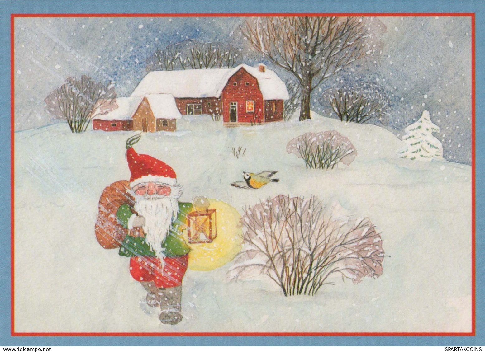 PAPÁ NOEL Feliz Año Navidad Vintage Tarjeta Postal CPSM #PBB023.A - Santa Claus
