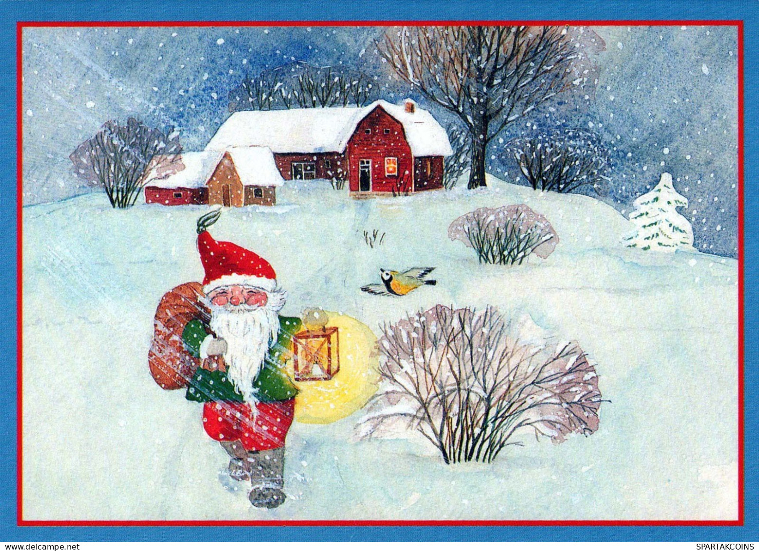 PAPÁ NOEL Feliz Año Navidad Vintage Tarjeta Postal CPSM #PBB023.A - Santa Claus