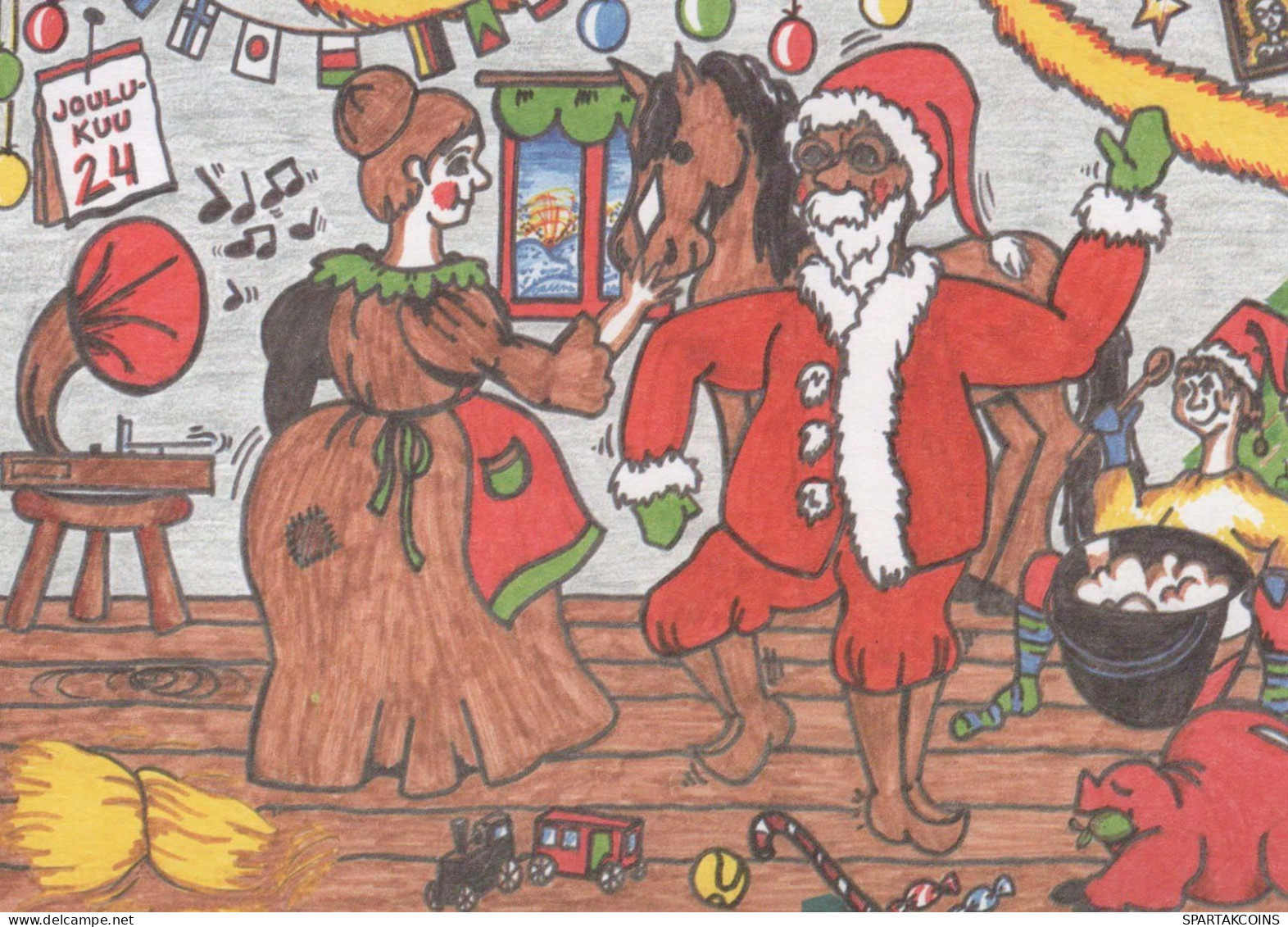 BABBO NATALE Buon Anno Natale GNOME Vintage Cartolina CPSM #PBA963.A - Santa Claus