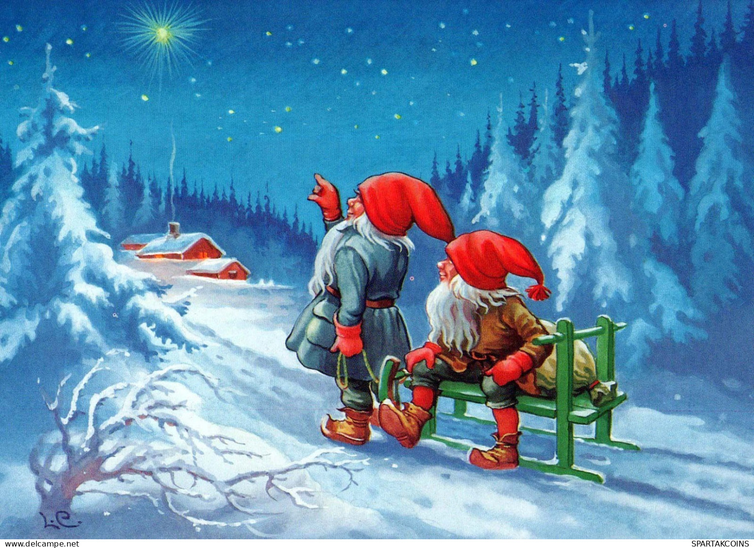 BABBO NATALE Buon Anno Natale GNOME Vintage Cartolina CPSM #PBA718.A - Kerstman