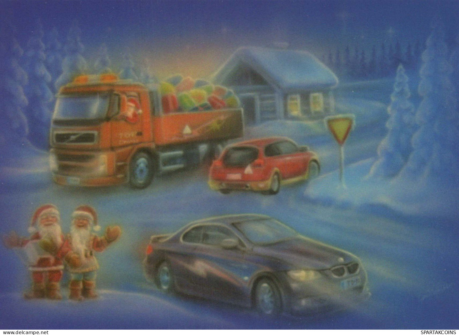 BABBO NATALE Buon Anno Natale GNOME Vintage Cartolina CPSM Unposted #PBA658.A - Santa Claus