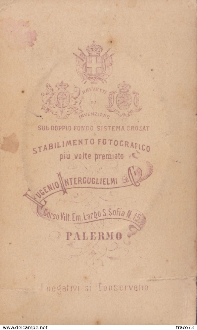 PALERMO _ Fine '800  /   Nobildonna In Posa -  Foto Eugenio INTERGUGLIELMI _ Foto Formato  6,5 X 10,5 Cm - Orte
