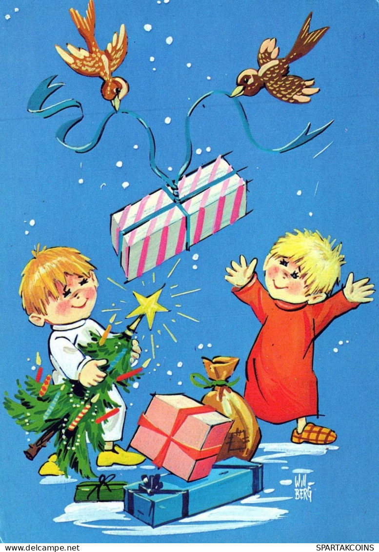 Feliz Año Navidad NIÑOS Vintage Tarjeta Postal CPSM #PAY895.A - New Year