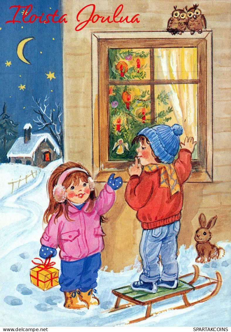 Happy New Year Christmas CHILDREN Vintage Postcard CPSM #PAY834.A - New Year