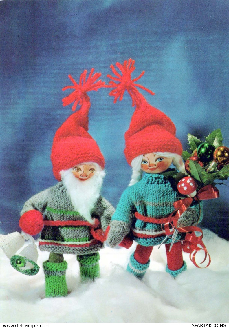 PÈRE NOËL Bonne Année Noël GNOME Vintage Carte Postale CPSM #PAY502.A - Kerstman