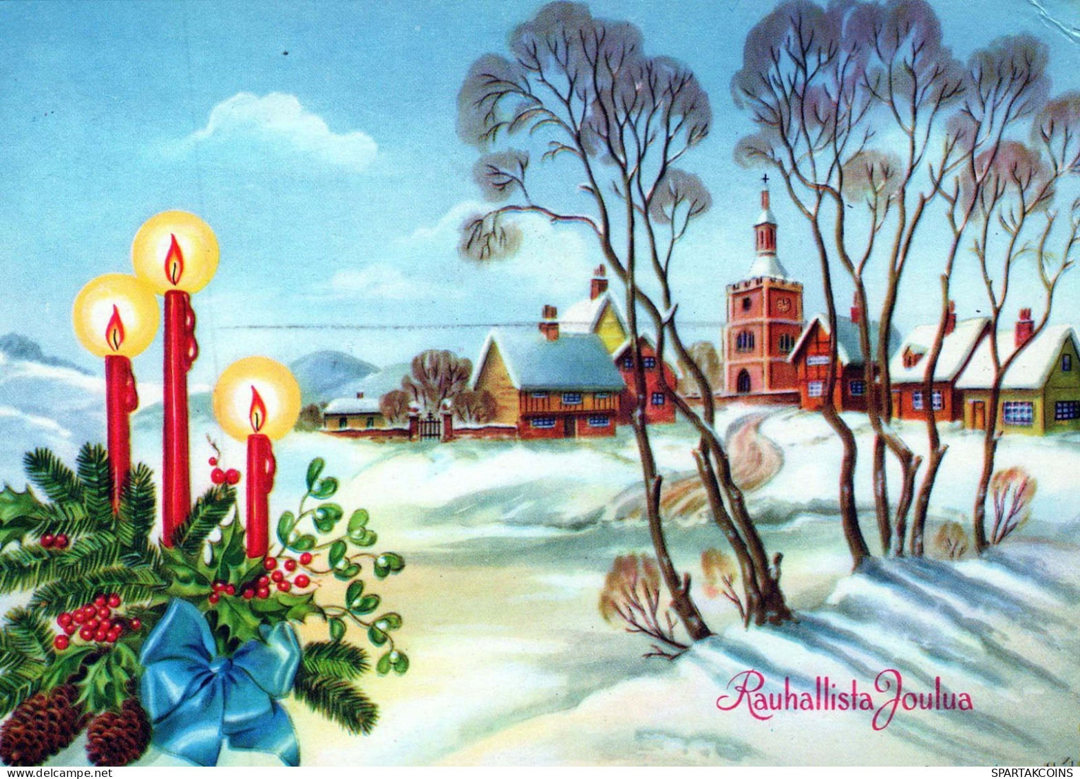 Feliz Año Navidad IGLESIA Vintage Tarjeta Postal CPSM #PAY330.A - New Year