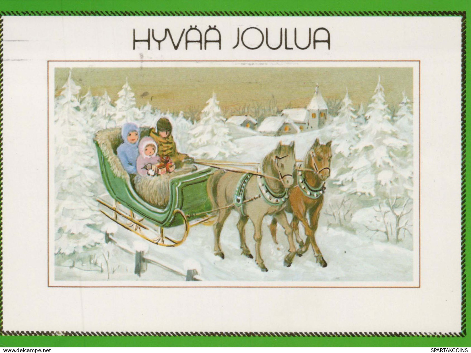 Feliz Año Navidad CABALLO Vintage Tarjeta Postal CPSM #PAY265.A - New Year