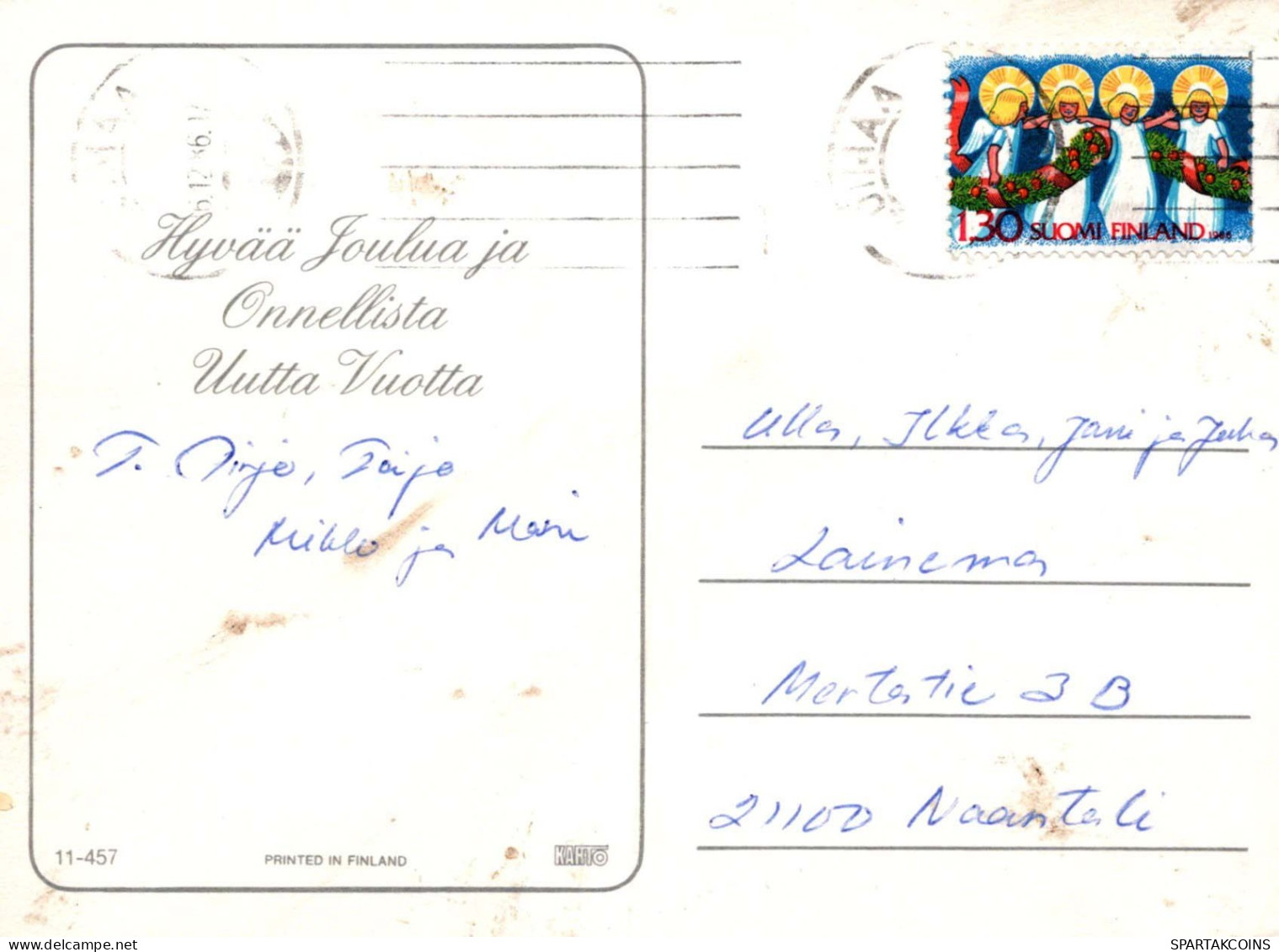 Feliz Año Navidad CABALLO Vintage Tarjeta Postal CPSM #PAY265.A - New Year
