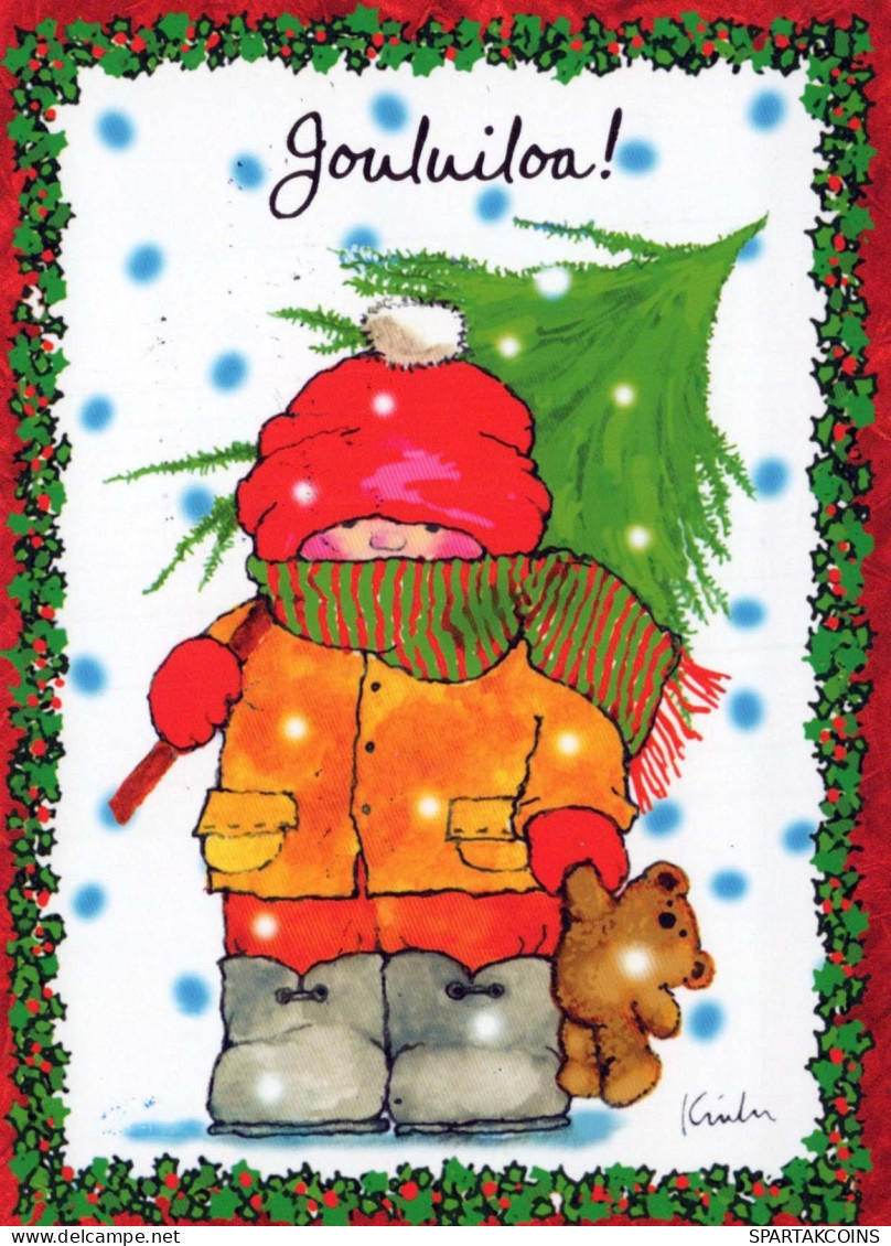 Buon Anno Natale BAMBINO Vintage Cartolina CPSM #PAY226.A - New Year