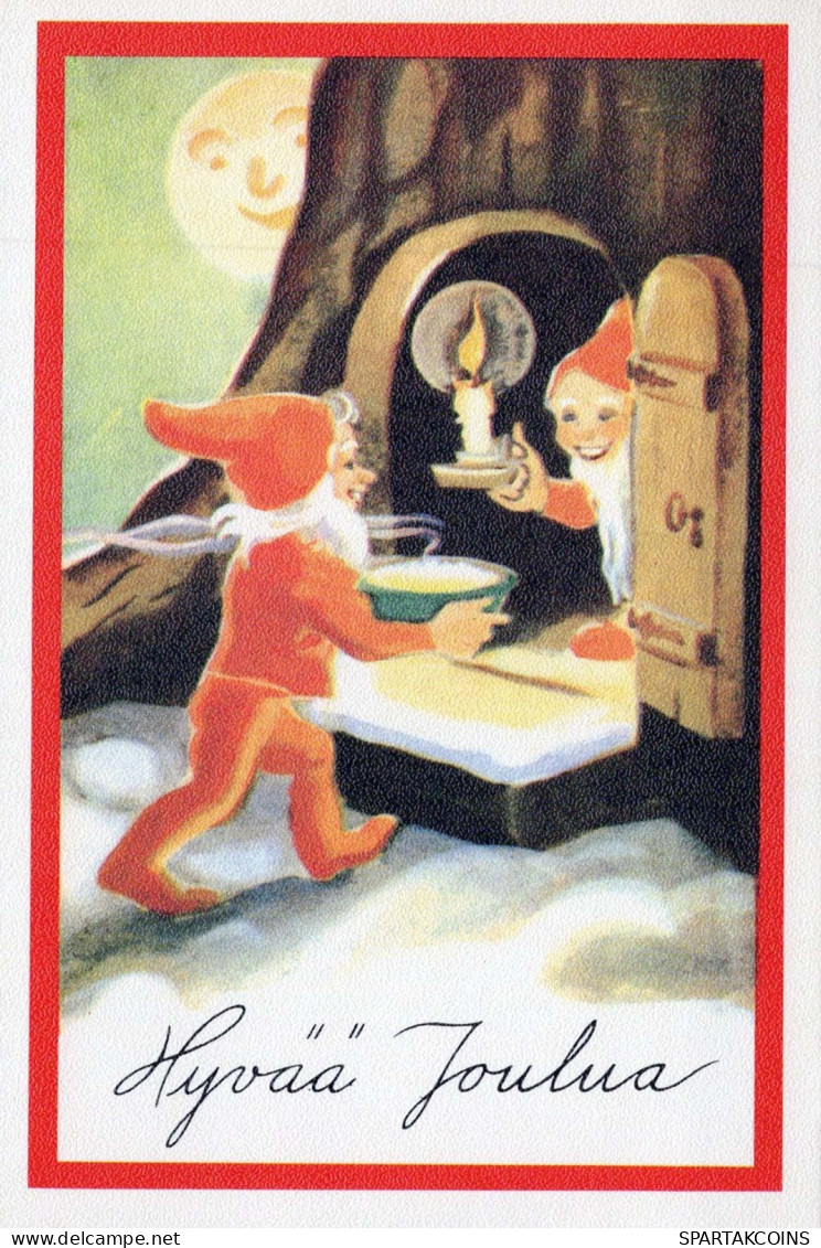 PÈRE NOËL Bonne Année Noël GNOME Vintage Carte Postale CPSM #PAY152.A - Kerstman