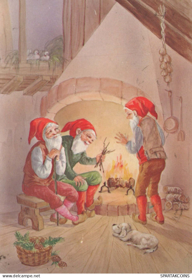 WEIHNACHTSMANN SANTA CLAUS Neujahr Weihnachten GNOME Vintage Ansichtskarte Postkarte CPSM #PAY138.A - Kerstman