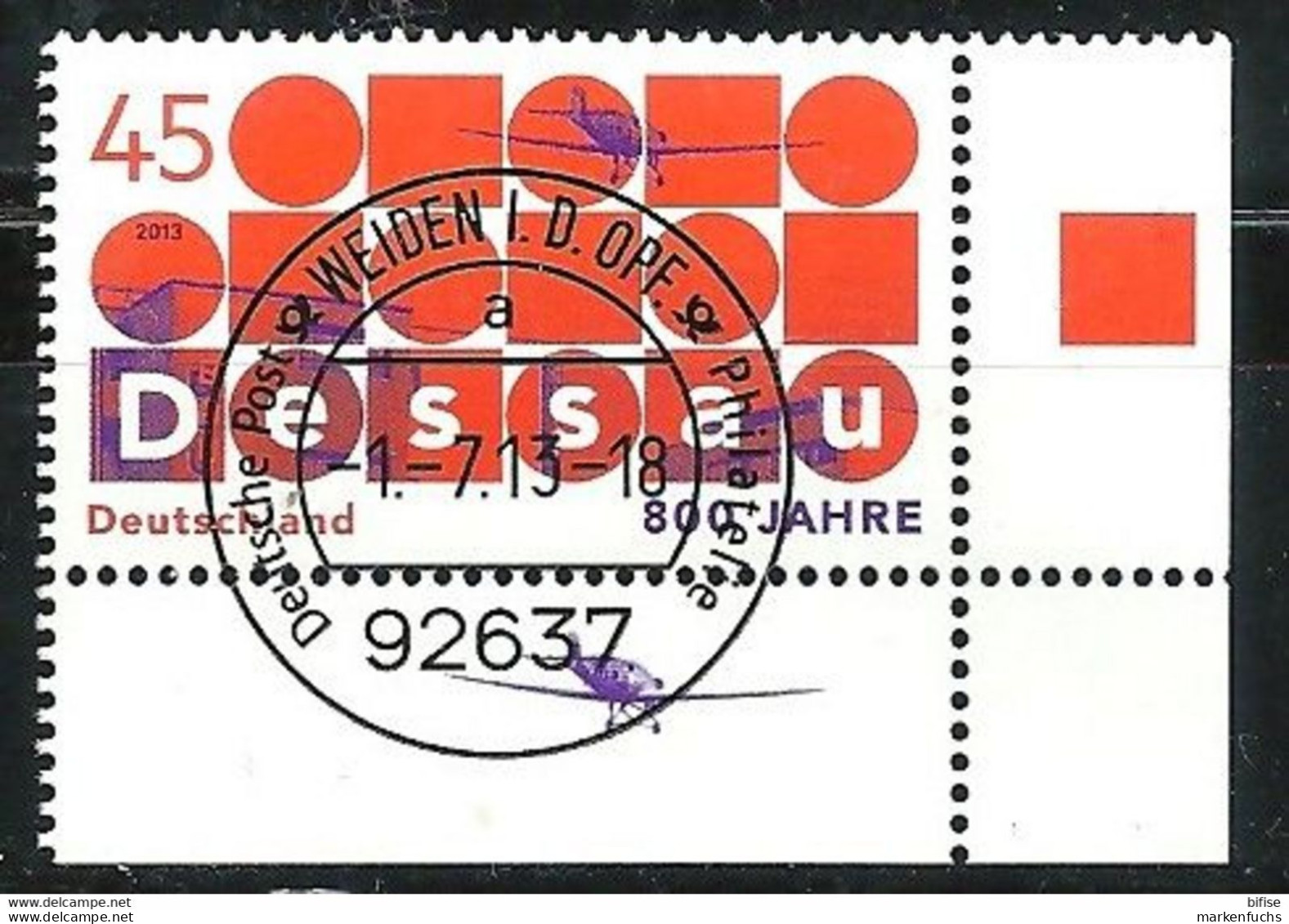 Bund / Nr. 3019  Gestempelt  EST-Weiden  / Eckrandstück - Used Stamps