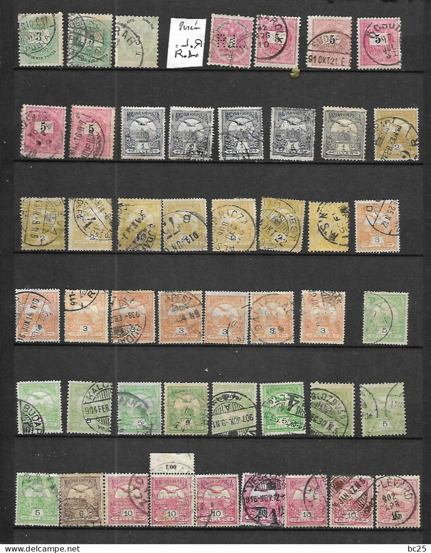 HONGRIE-93 TRES BEAUX VIEUX TIMBRES NEUFS ET OBLITERES-SERIES COMPLETES-1 PERFORE-PAS D'EMINCES-DEPUIS 1874-76-2 SCANS - Used Stamps