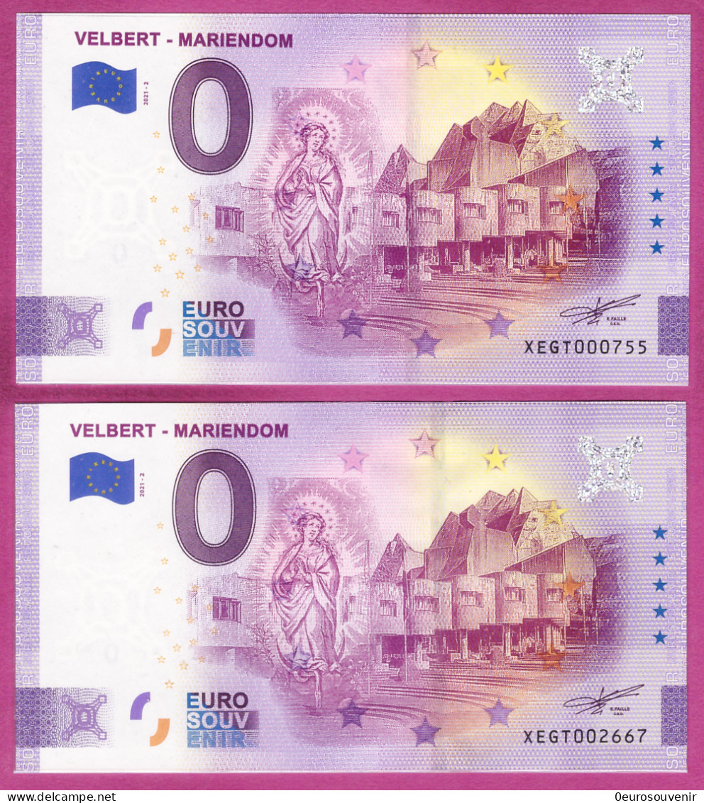 0-Euro XEGT 2021-2 VELBERT - MARIENDOM Set NORMAL+ANNIVERSARY - Private Proofs / Unofficial