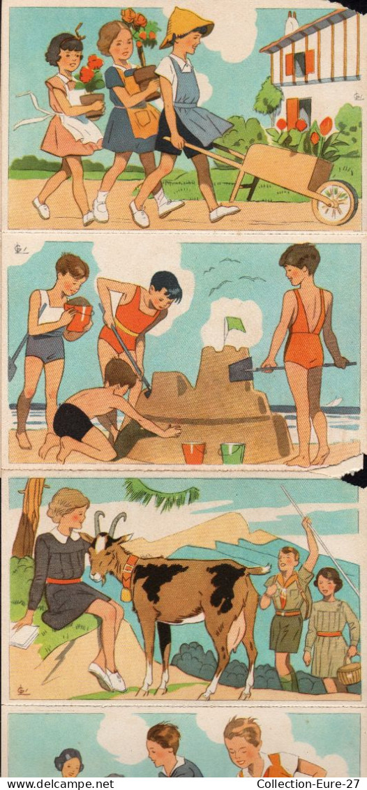 (12/05/24) THEME ENFANTS-CPA COMITE NATIONAL DES COLONIES DE VACANCES - CARNET INCOMPLET DE 6 CARTES - Verzamelingen & Reeksen