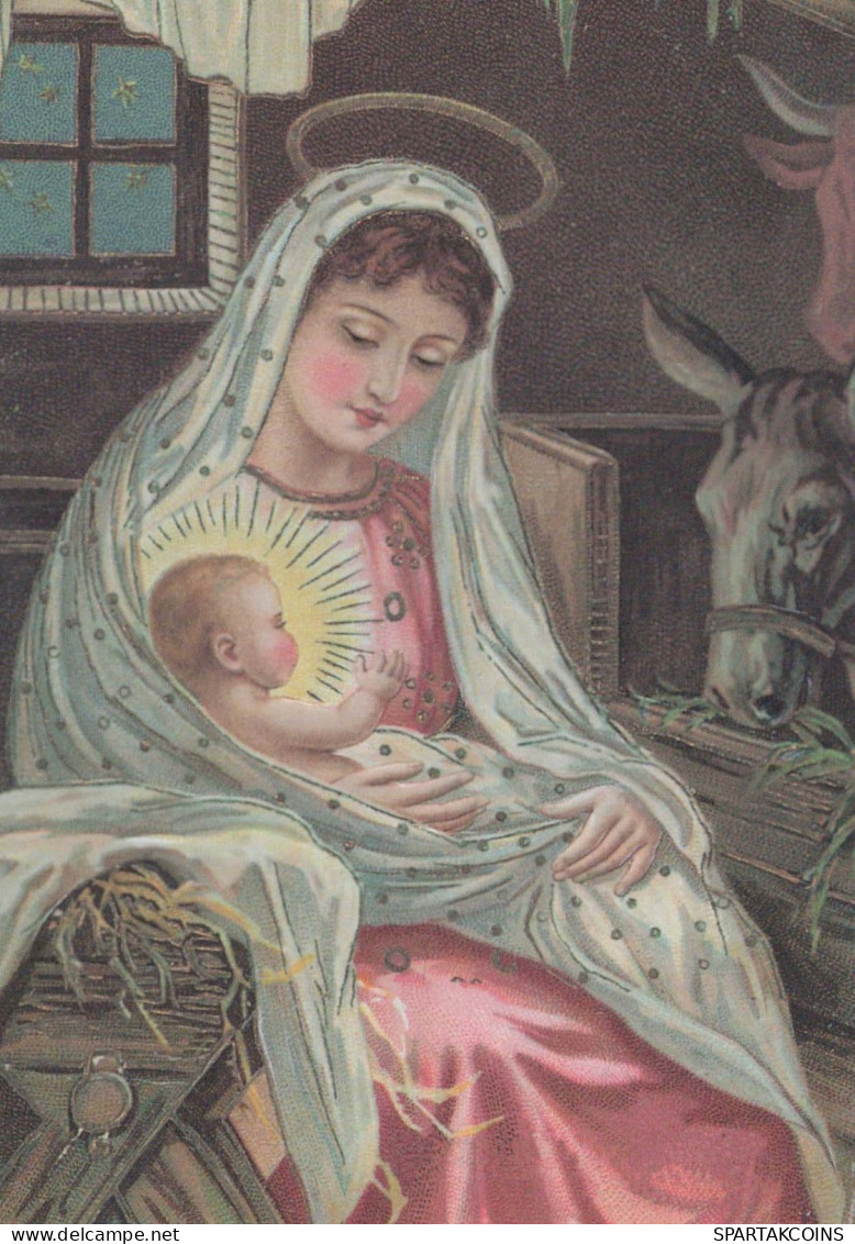 Virgen Mary Madonna Baby JESUS Christmas Religion Vintage Postcard CPSM #PBP937.A - Vierge Marie & Madones