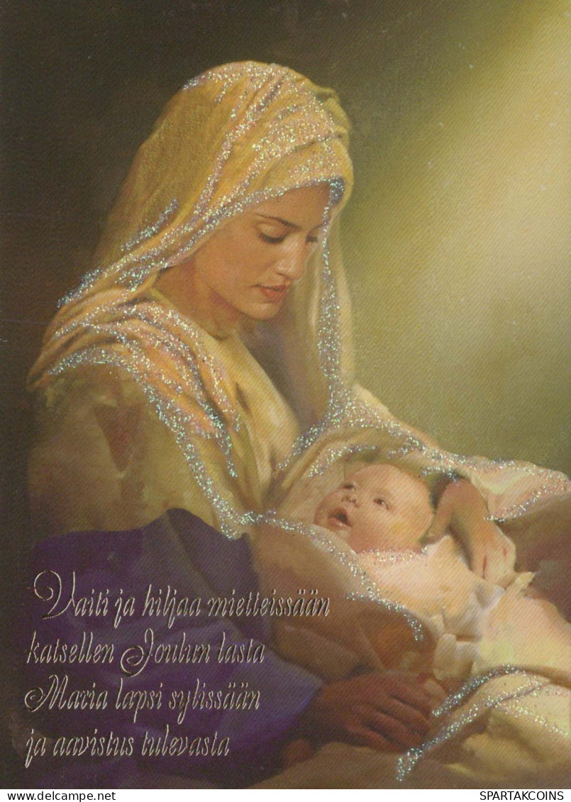 Vergine Maria Madonna Gesù Bambino Natale Religione Vintage Cartolina CPSM #PBP929.A - Vierge Marie & Madones